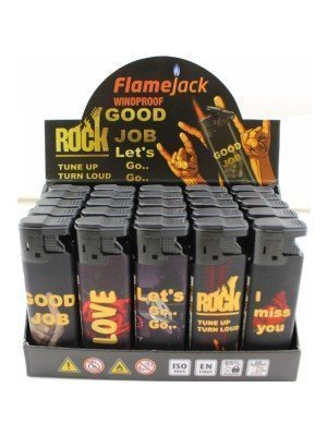 Wholesale Flamejack Windproof Lighters "Rock Design"- Assorted