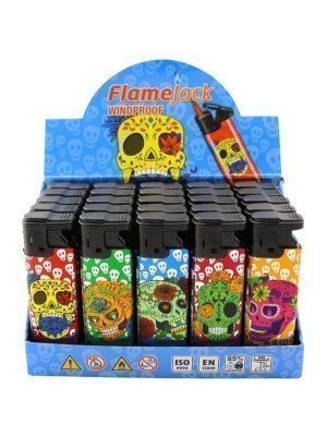 Wholesale Flamejack Windproof "Multi Skull Design" Lighters - Assorted 