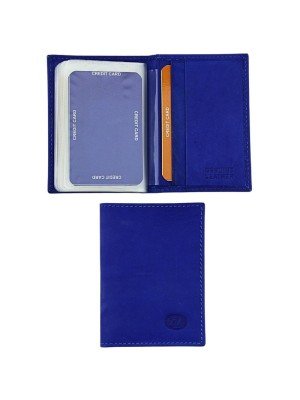 Wholesale Florentino Bifold Genuine Leather Credit Card Holder - Blue
