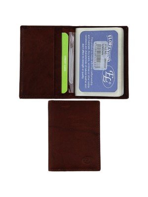 Wholesale Florentino Bifold Genuine Leather Credit Card Holder - Brown