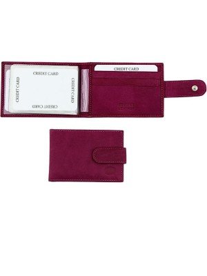 Wholesale Florentino Bifold Genuine Leather Credit Card Holder - Pink