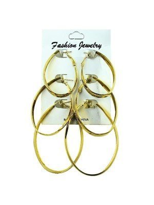 Wholesale Gold Oval Hoop Earrings - Assorted Sizes