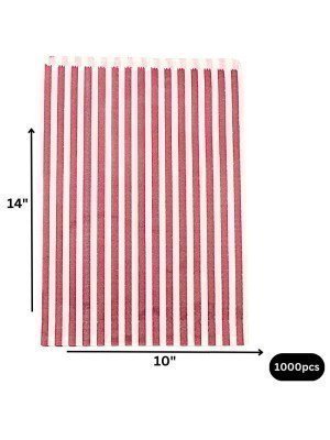 Wholesale Pink Candy Stripes Bag 10" x 14" (1000pcs)