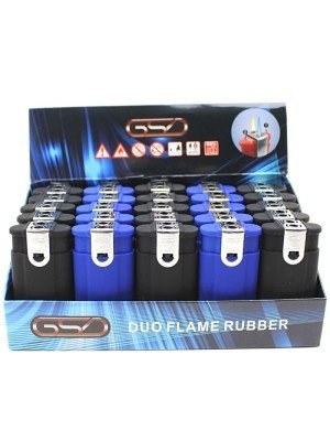 Wholesale GSD Duo Flame Rubber Lighters - Assorted 