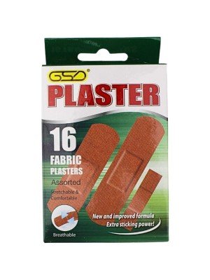 Wholesale GSD Fabric Plasters - 16 Assorted 