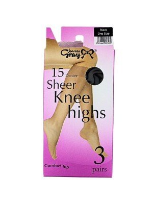 Wholesale Joanna Gray's 15 Denier Knee Highs - Black