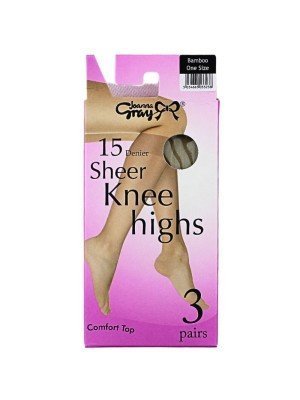 Wholesale Joanna Gray's 15 Denier Knee Highs - Bamboo (One Size)