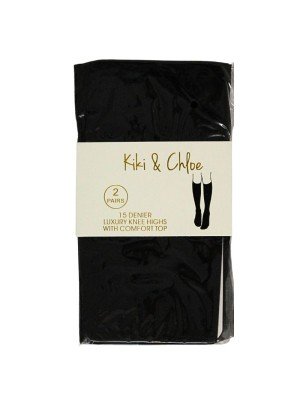 Wholesale kiki & Chloe 15 Denier Luxury Knee High Tights - Black 