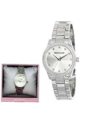 Wholesale Ladies Henley Dress Diamante Bracelet Watch - Silver