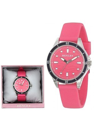 Wholesale Ladies Henley Silicone Wave Sports Watch - Pink