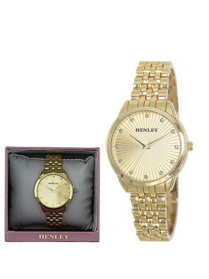 Wholesale Ladies Henley Sunburst Bracelet Watch - Gold