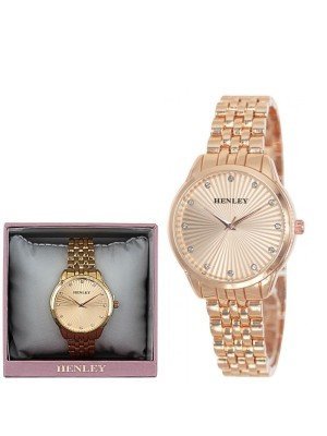 Wholesale Ladies Henley Sunburst Bracelet Watch - Rose Gold