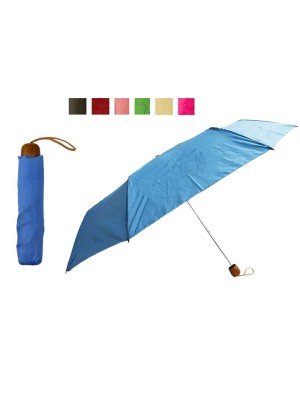 Wholesale Ladies Mini Compact Umbrella With Wooden Handle - Assorted