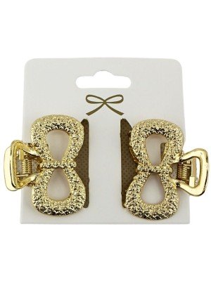 Wholesale Ladies Ribbon-Shaped Clamps - Gold (4cm)