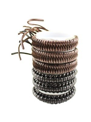 Wholesale Leather Bracelet - Black & Brown (12 Pieces)