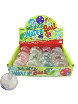 Wholesale Light Up Sparkly Bounce Water Ball Toy - Assorted 
