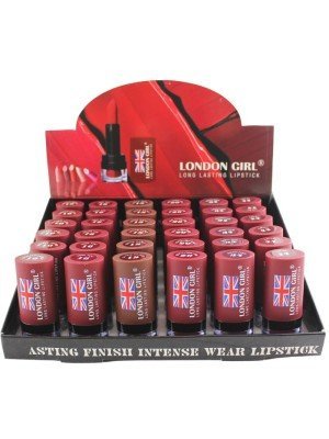 Wholesale London Girl Long Lasting Lipstick Tray E - Assorted Shades 