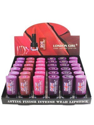 Wholesale London Girl Long Lasting Lipstick Tray F - Assorted Shades 