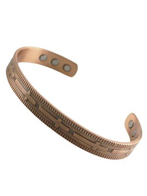 Wholesale Magnetic Copper Bangle - Cross Design (One Size) 
