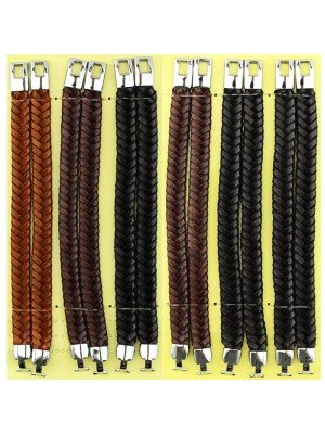 Wholesale Men's Plaited Leather Bracelet (13mm) - Assorted