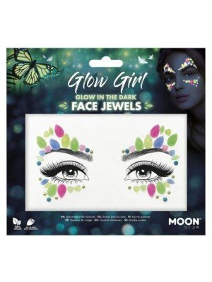 Wholesale Moon Glow In The Dark Face Jewels - Glow Girl 
