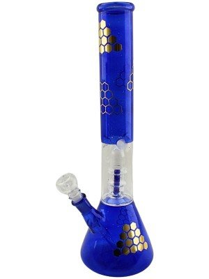 Wholesale Percolator Glass Waterpipe (16 inch) - Assorted Colours