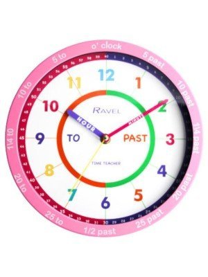 Wholesale Ravel Kids Time Teacher Wall Clock 25cm - Pink
