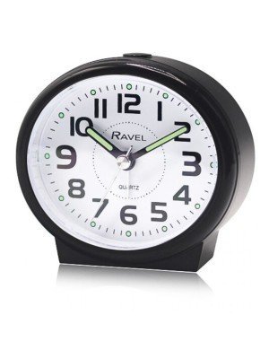 Wholesale Ravel Pastille Oval Beep Quartz Alarm Clock - All Black