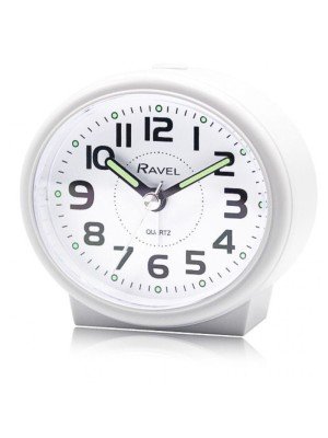 Wholesale Ravel Pastille Oval Beep Quartz Alarm Clock - All White