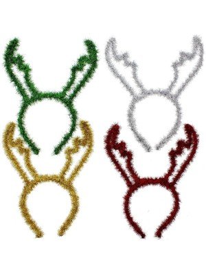 Wholesale  Reindeer Antlers Tinsel Headbands - Assorted Colour