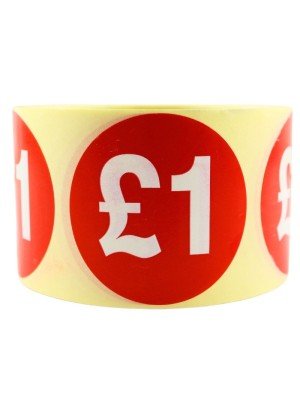 Wholesale Retail Label "£1" Stickers (500) 