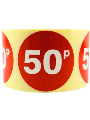 Wholesale Retail Label "50p" Stickers (500) 
