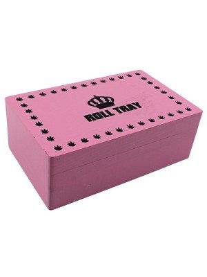 Wholesale Roll Tray Wooden Box - Pink
