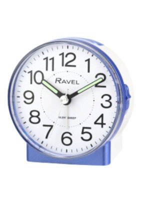 Wholesale Round Mid Sized Bedside Quartz Alarm Clock - Blue
