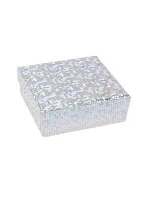 Wholesale Silver Holographic Foil Gift Box - 9x9x3cm