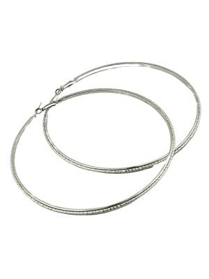 Wholesale Silver Twist Design Hoop Earrings - 11cm