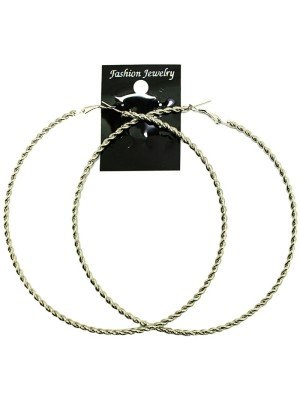 Wholesale Silver Twist Hoop Earrings - 12cm