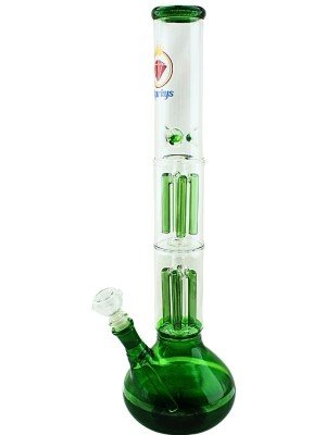 Wholesale Sparky's Percolator Glass Waterpipe Coloured Design - Assorted (18 Inch)