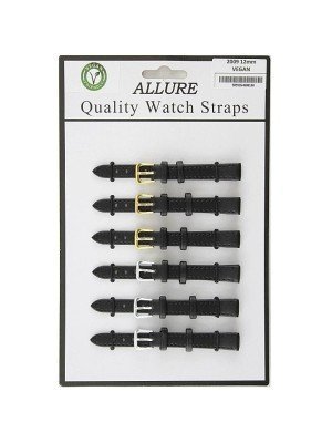 Wholesale Allure Plain Vegan Friendly Watch Straps - Assorted Colours - 12mm 