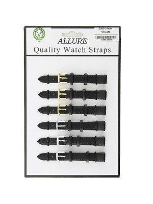 Wholesale Allure Plain Vegan Friendly Watch Straps - Assorted Colours - 14mm 