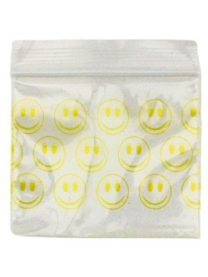 Wholesale Zipper Grip Seal Printed Resealable Bags - Yellow Smiley Face (40 x 40mm)