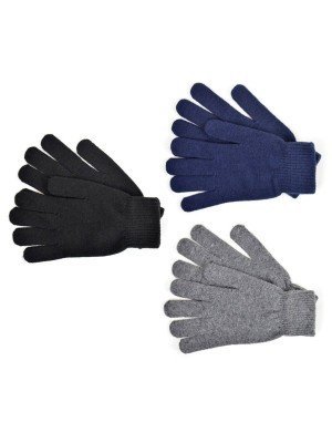 Wholesale Men's Thermal Black Magic Gloves With Wool - One Size  