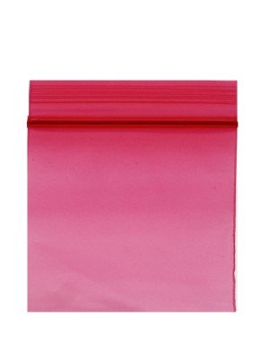 Wholesale Zipper Seal Plain Bags Red (50 x 50 mm)