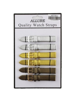 Allure Leather Watch Straps - Asst. Buckles & Colours - 18mm