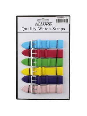 Allure Leather Watch Straps - Light Asst. Colours - 22mm