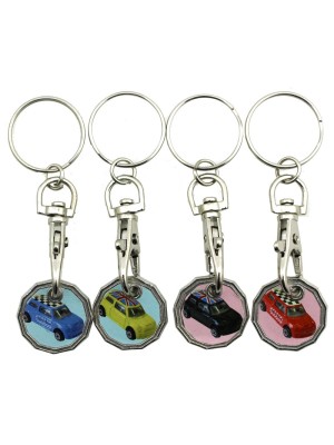 Trolley Coin Keyrings - Mini Cooper Assorted