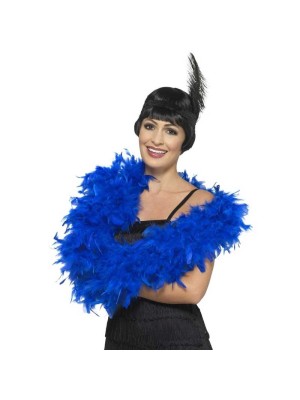 Feather Boa Royal Blue Deluxe 180cm Long