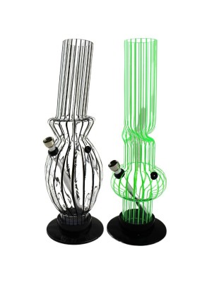 Acrylic "Stripes" Design Waterpipe - Assorted Designs (12.5 Inch)