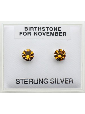 Birthstone Studs Earrings - November 5mm