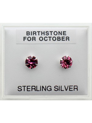 Birthstone Studs Earrings - October 5mm